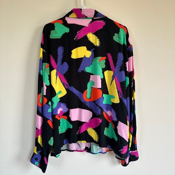New Look Vintage 90s y2K Retro Shirt Long Sleeve Button Front Blouse Womens 1X - Picture 7 of 10